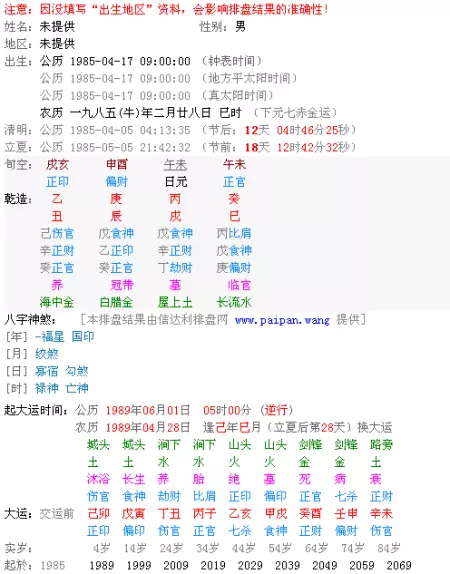 免费四柱八字排盘详解，元亨利贞免费详批八字