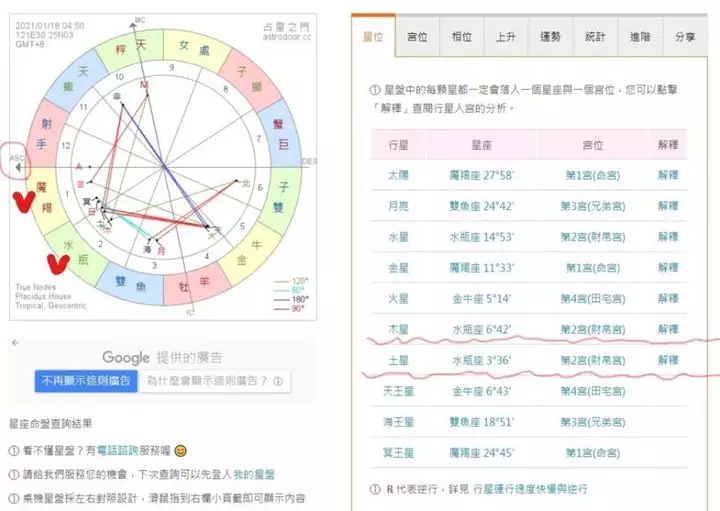 2、个人星盘查询(超):如何查询个人星盘