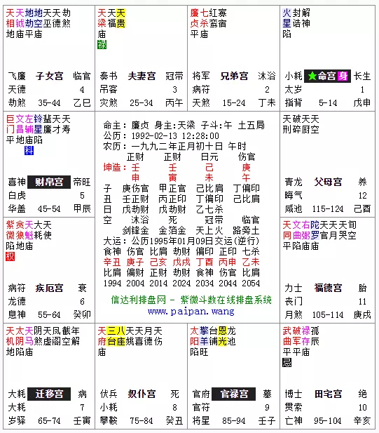 3、个人命盘详解(免费版):免费解析我的命盘 越详细越好