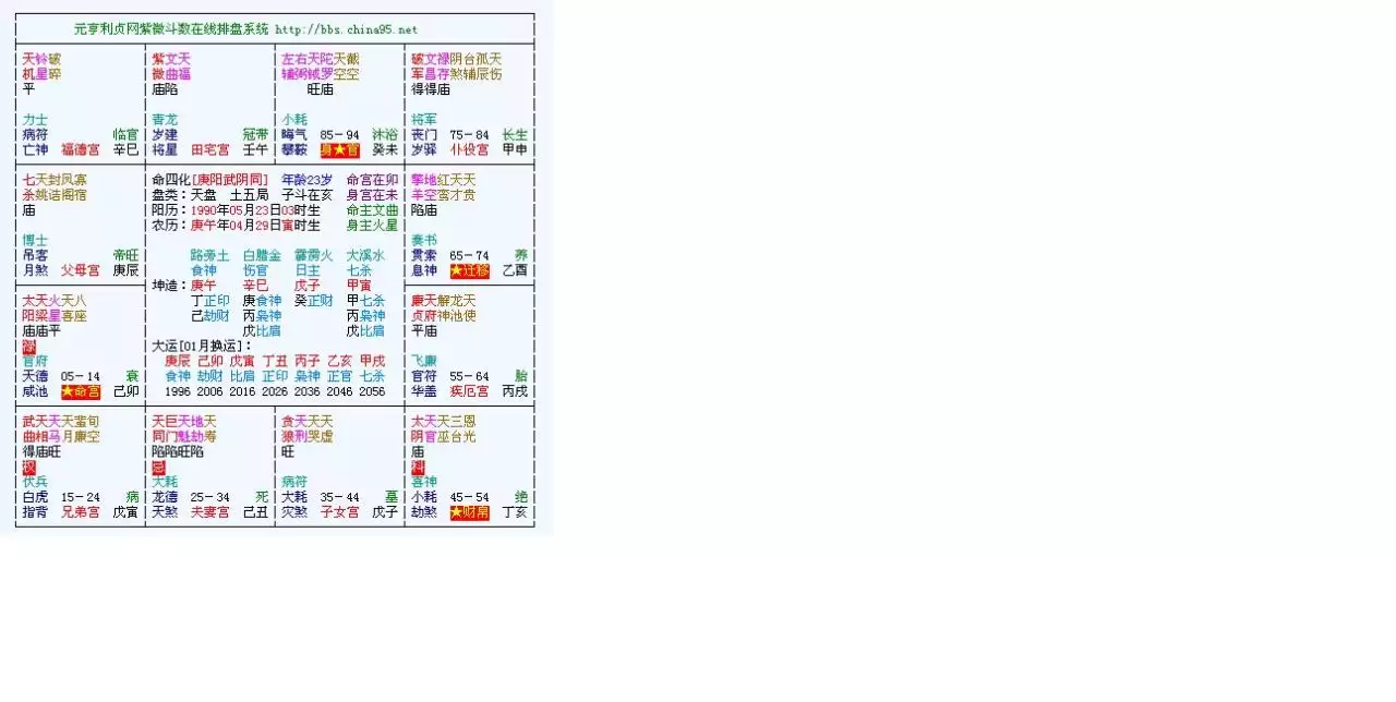 10、的排盘详批:斗数排盘 详批