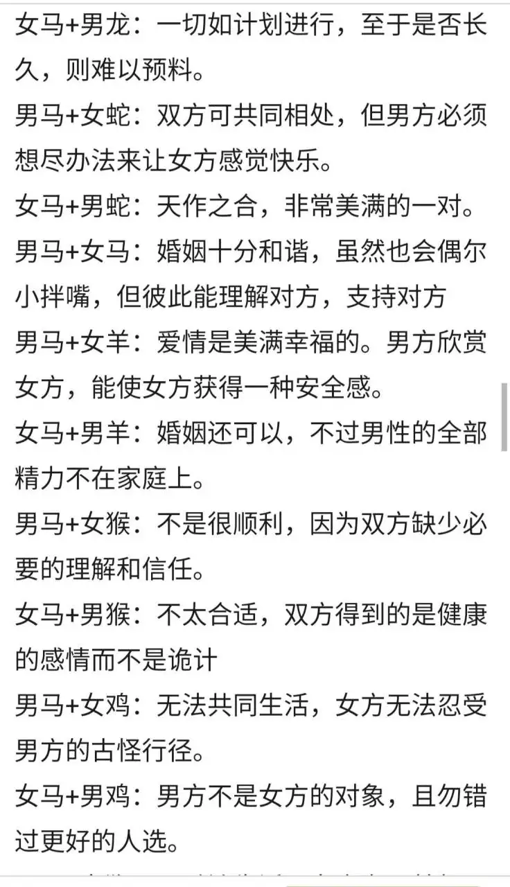 1、史上最全的属相婚配表太准了:最准的12生肖配对表？