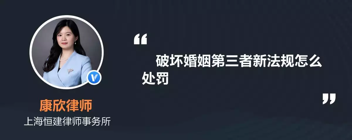 4、婚姻第三者新条法:婚姻第三者的处罚