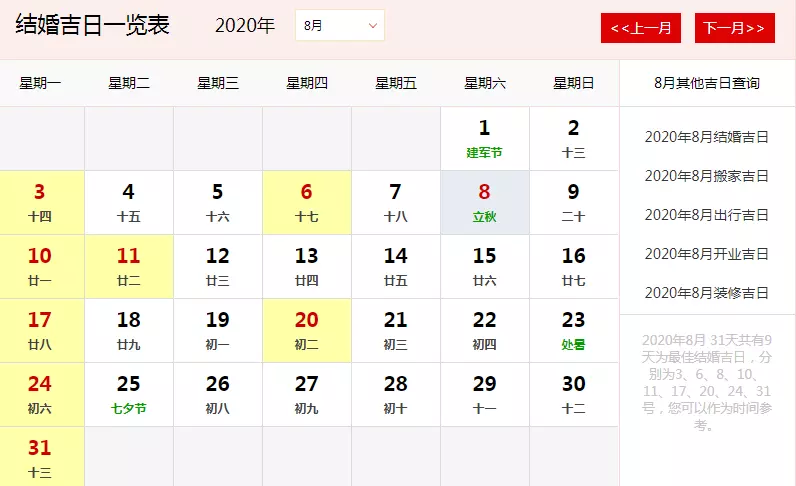 4、结婚吉日查询年黄道吉日:年12月结婚黄道吉日查询