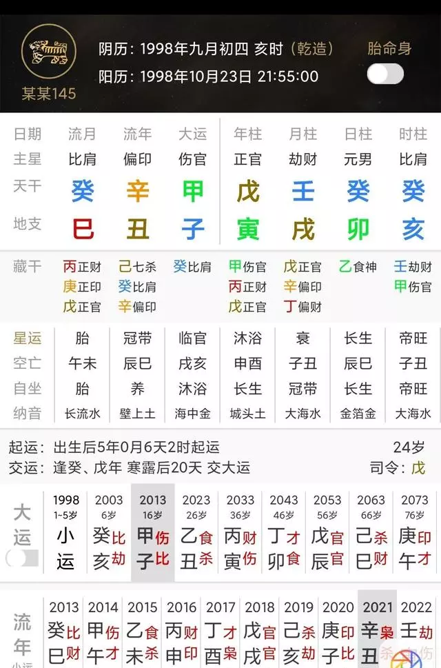 6、戊寅年乙卯月辛酉日婚配:戊寅年辛酉月辛酉日卯时