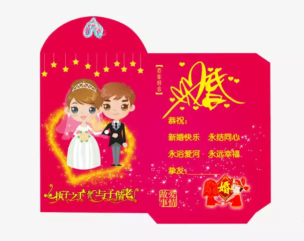 结婚红包背面书写模板夫妻：结婚的红包怎么写，写在正面有图的地方还是 反面没图的地方