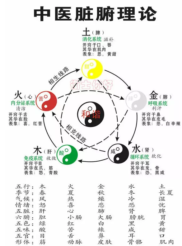 五行(金木水火土)的相生相克图表是什么样?