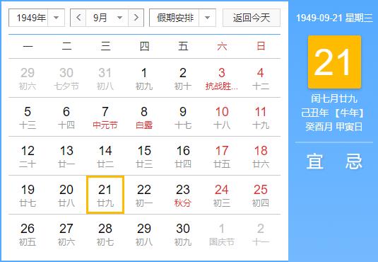 1949年闰七月黄历时刻表查询,1949年有哪些大事记？(图文)