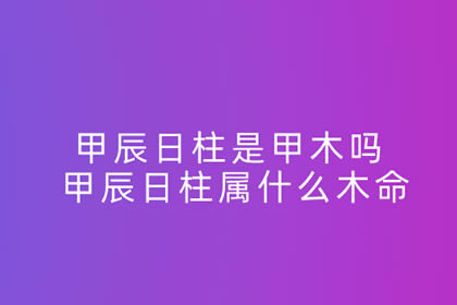 甲辰日柱是甲木吗 甲辰日柱属什么木命