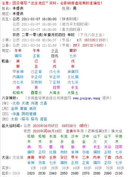 八字查询:生辰八字五行查询免费