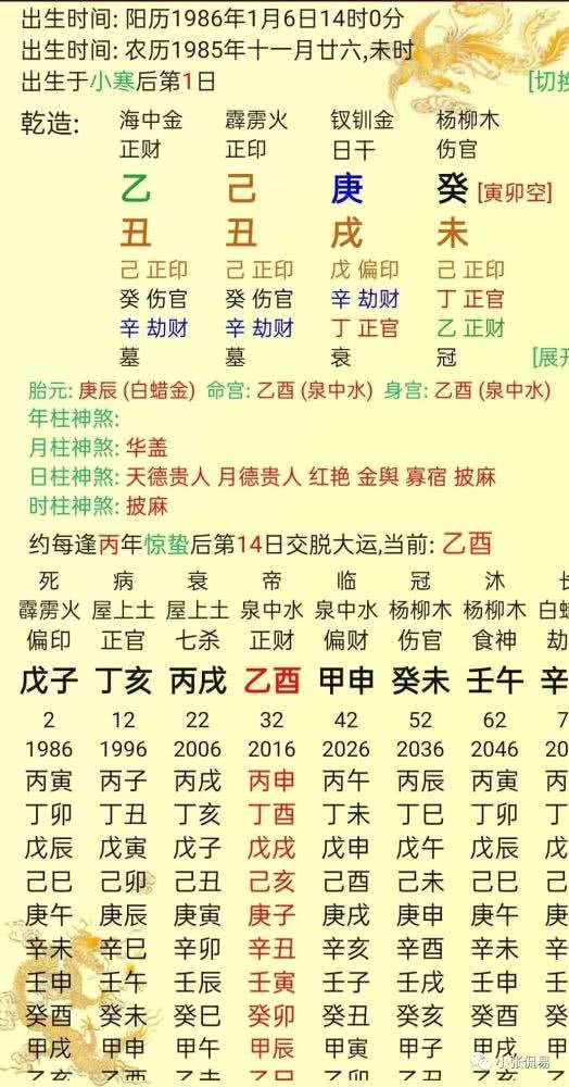 十月是生辰八字是什么