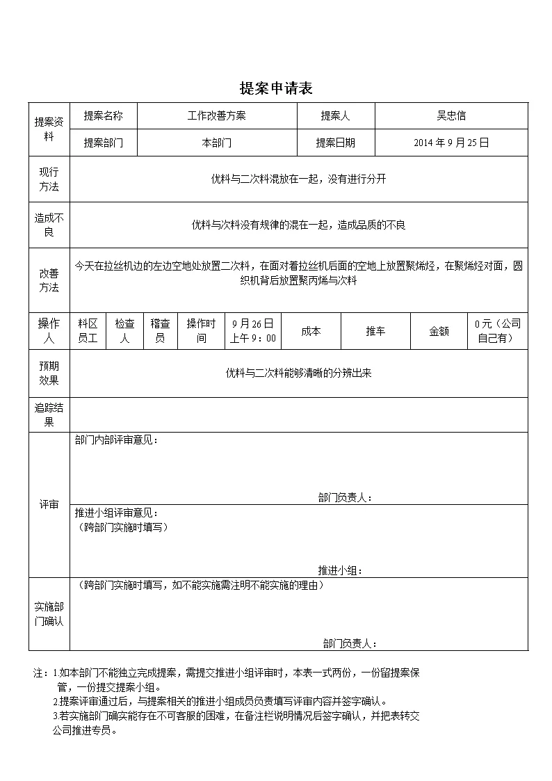 1、员工自主改善提案例:企业如何做好员工自主提案改善？