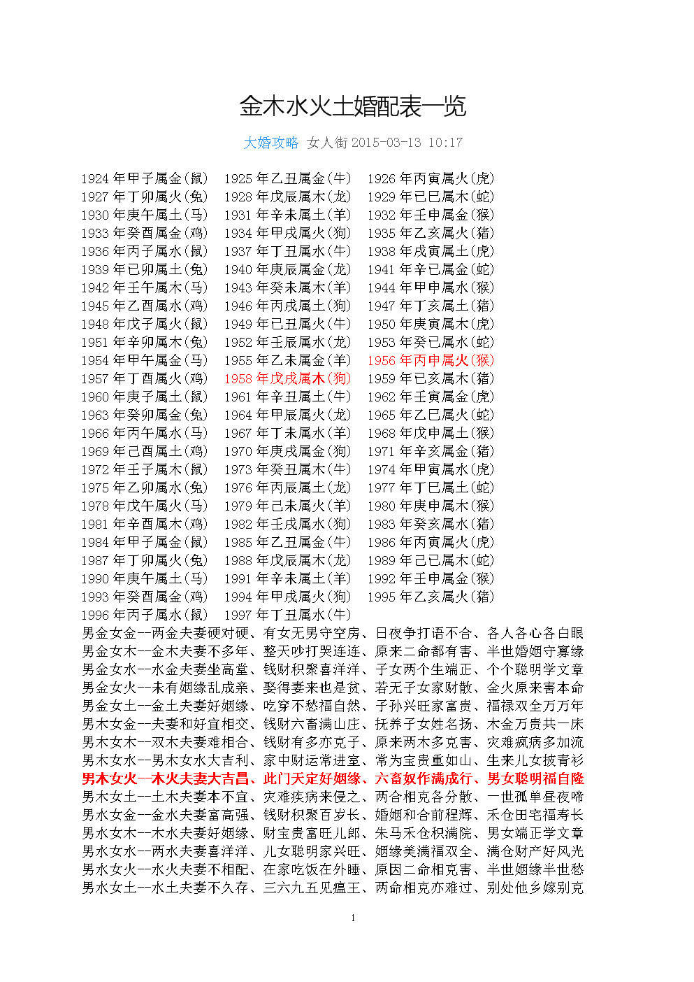 3、男桑柘木命出生与女石榴木命出生的婚配合吗？