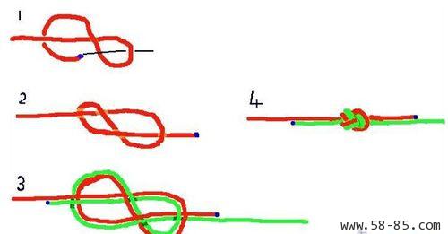 两根绳子八字结