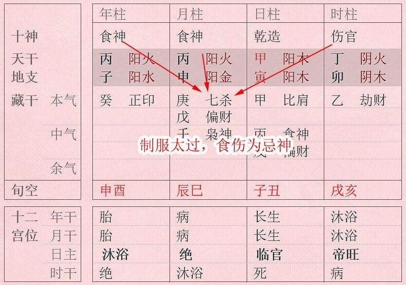 八字中十干禄忌什么