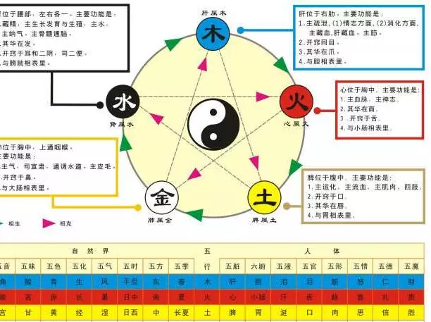 1、12种颜色对照表五行:五行分别代表什么颜色