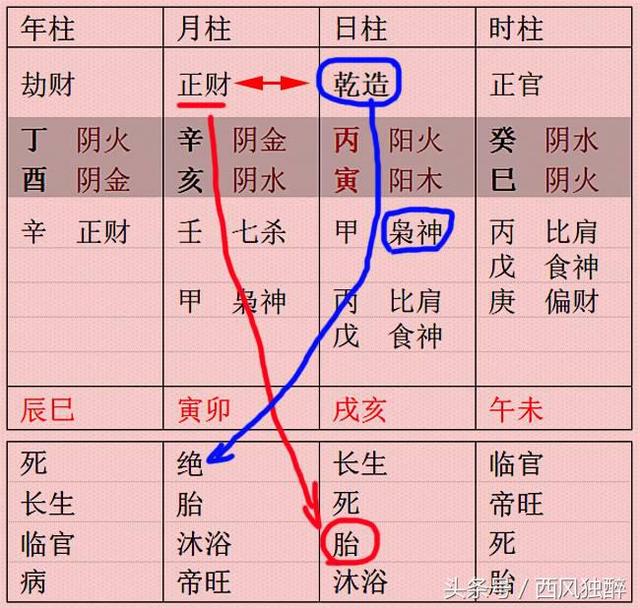 八字排盘中汪衰