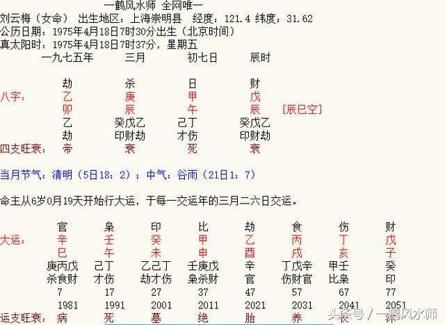 免费四柱八字排盘详解详批解析 免费四柱八字排盘详解流年小运大运