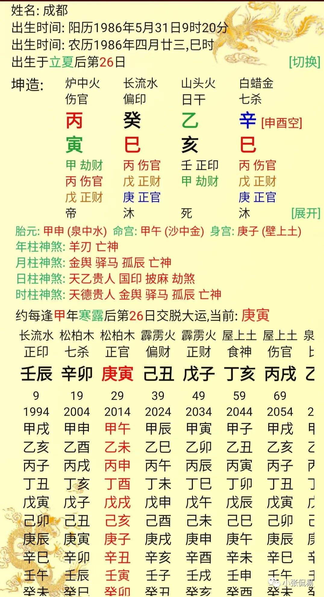 八字全面排盘免费 真正免费八字排盘