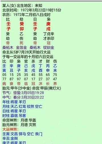 八字排四柱算命实例