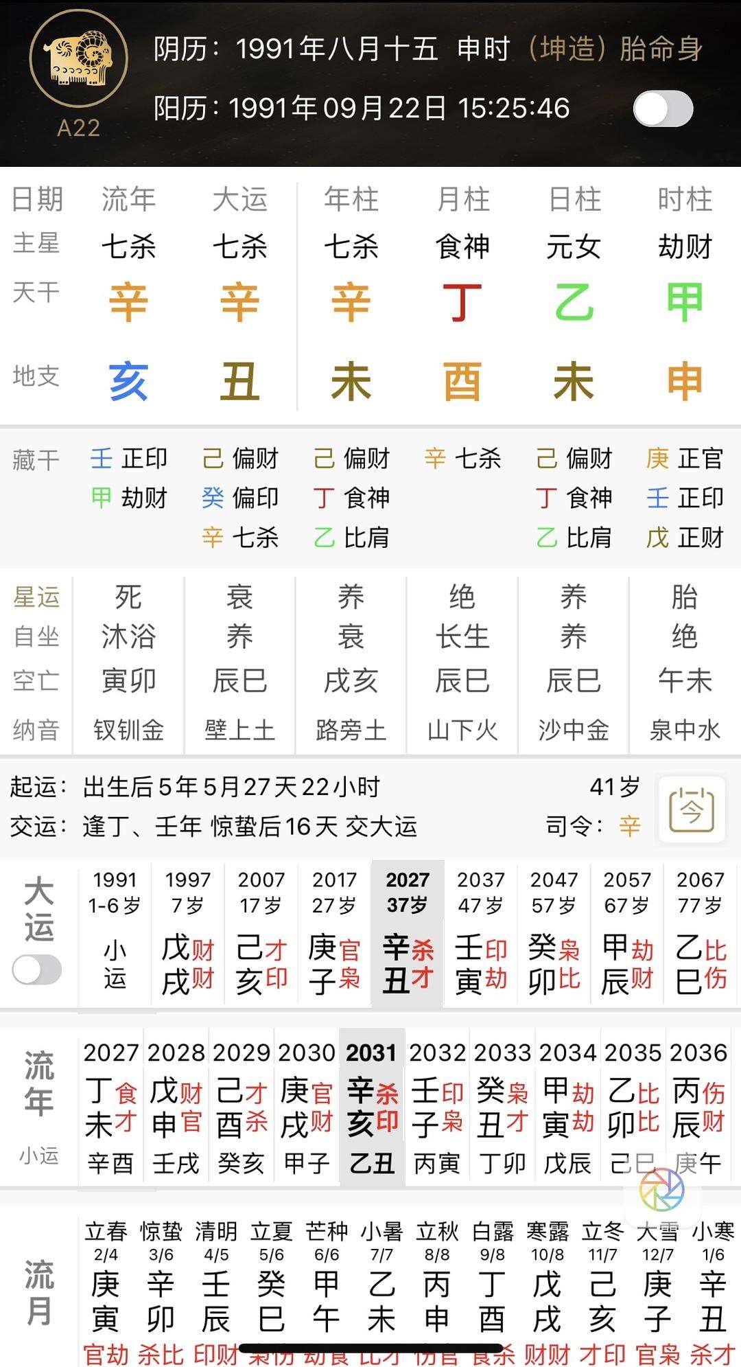 农历91年6月5日七点八字 91年五月初六生人看命