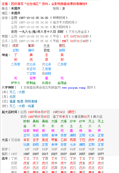 1998年7月19日13点30分八字 1997年11月19日八字