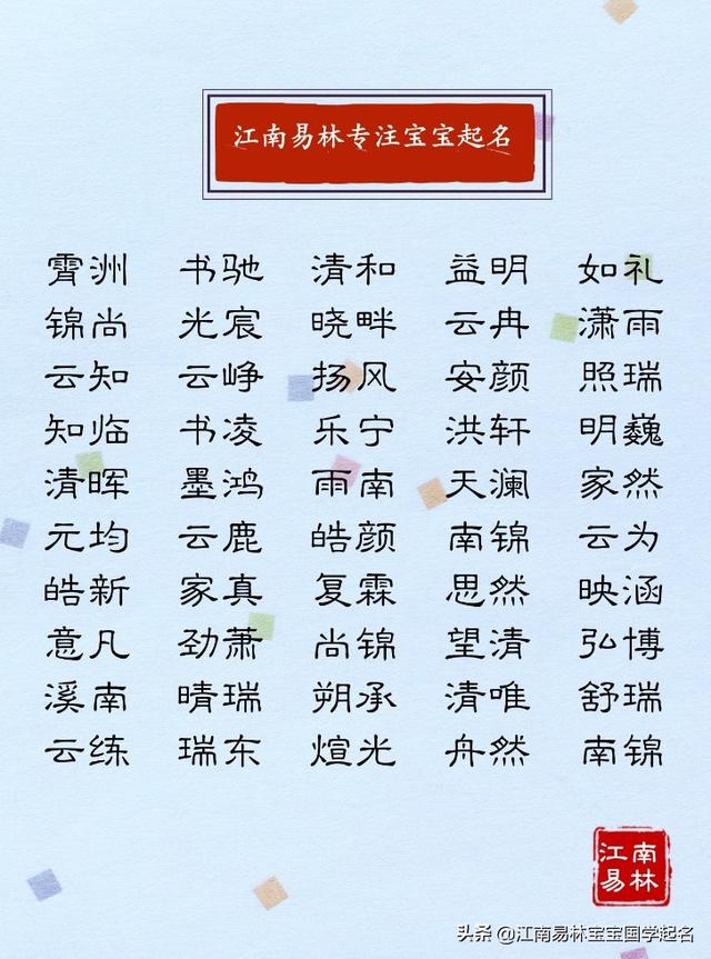 网上男孩八字取名