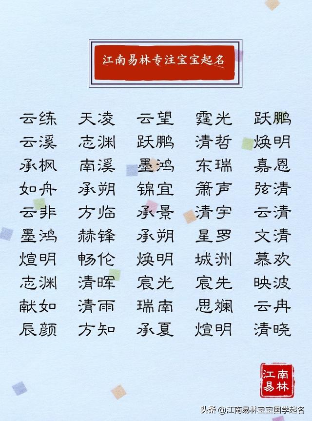 网上男孩八字取名