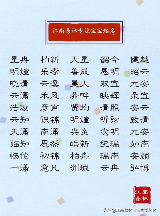 网上男孩八字取名