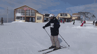 滑雪八字减速图解