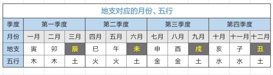 八字地支五行查询