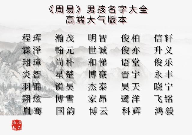 八字起名高分的名字有