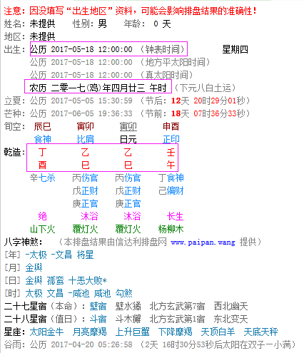 2017年8月29日八字查询，2017年8月29日是什么星座