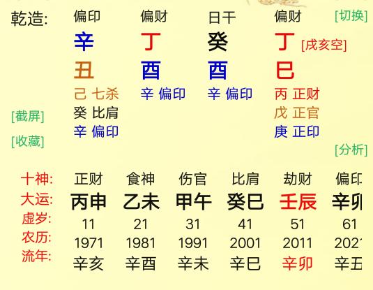 八字癸巳丁巳组合