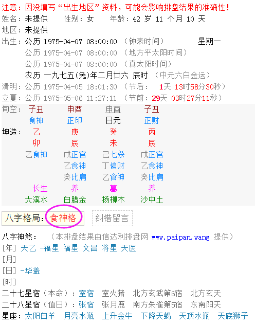 八字格局用神查询在线，八字格局用神表