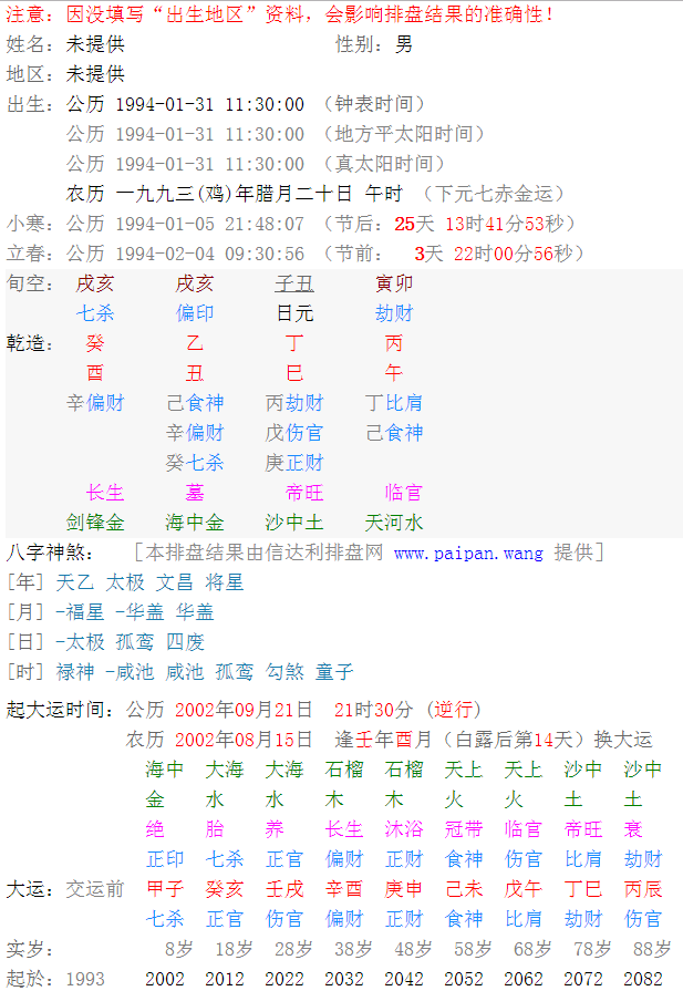 关于如何看年月日对应的八字的信息