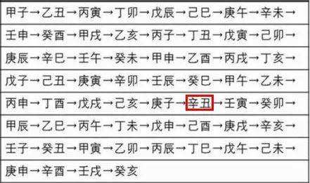 八字地支查询表